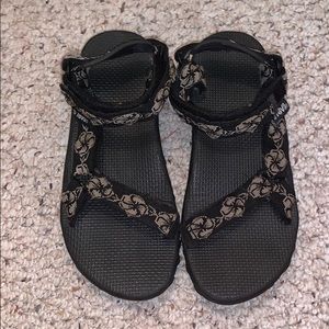 Black Teva sandals